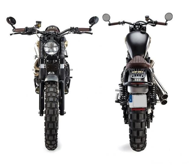 Triumph Bonneville T100 Bergaya Scrambler, Ubahan Minimalis